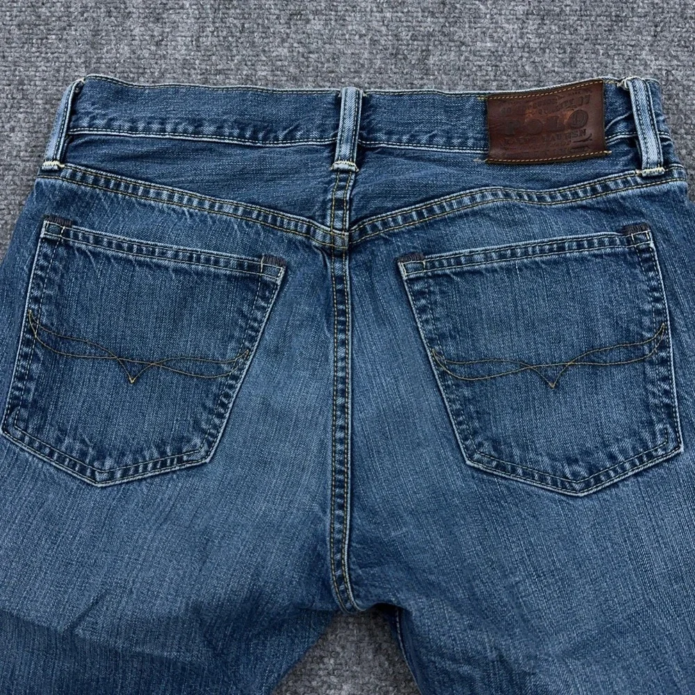Polo Ralph Lauren 018 Slim Straight Jeans Men 30x32 FITS 31x33 Medium Wash Denim